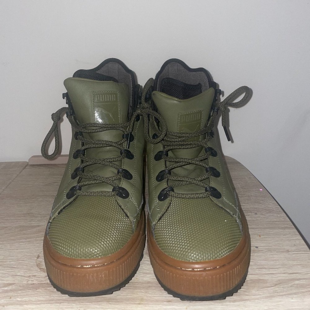 Unisex FENTY PUMA THE REN BOOT in Olive Green